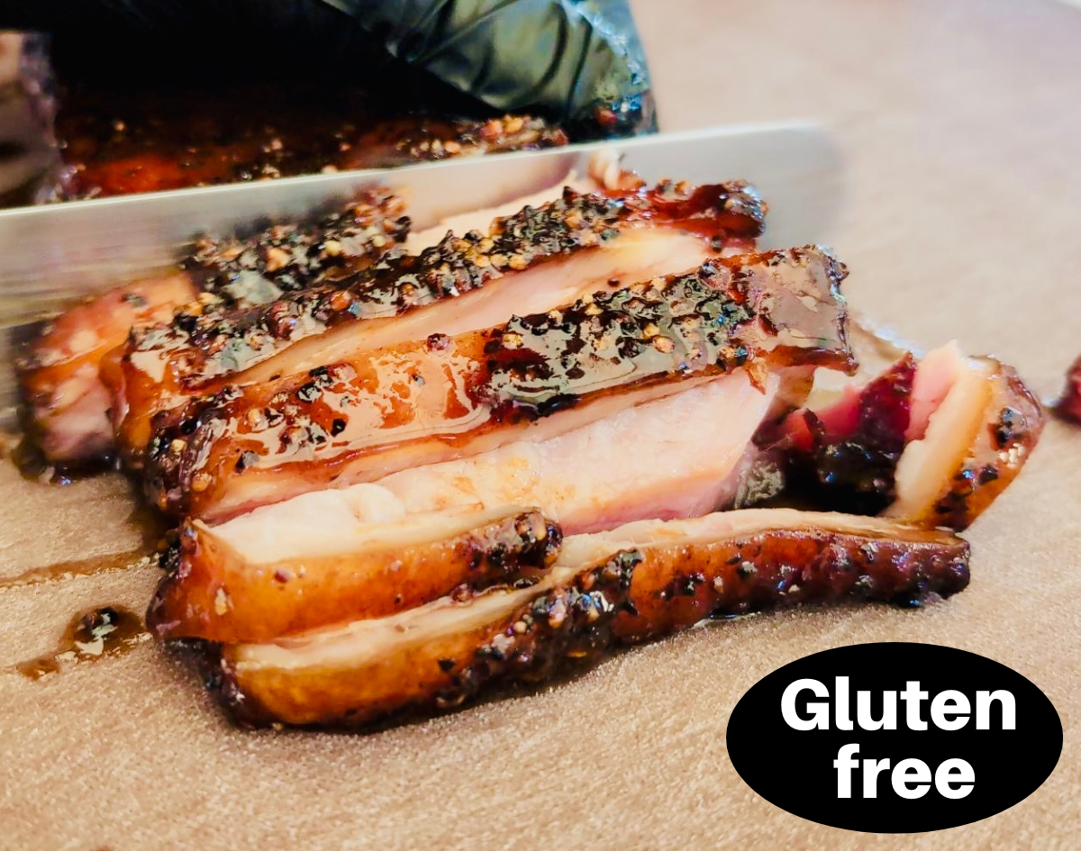 Smoked Pork Belly Brisket with Sticky Sweet Glaze