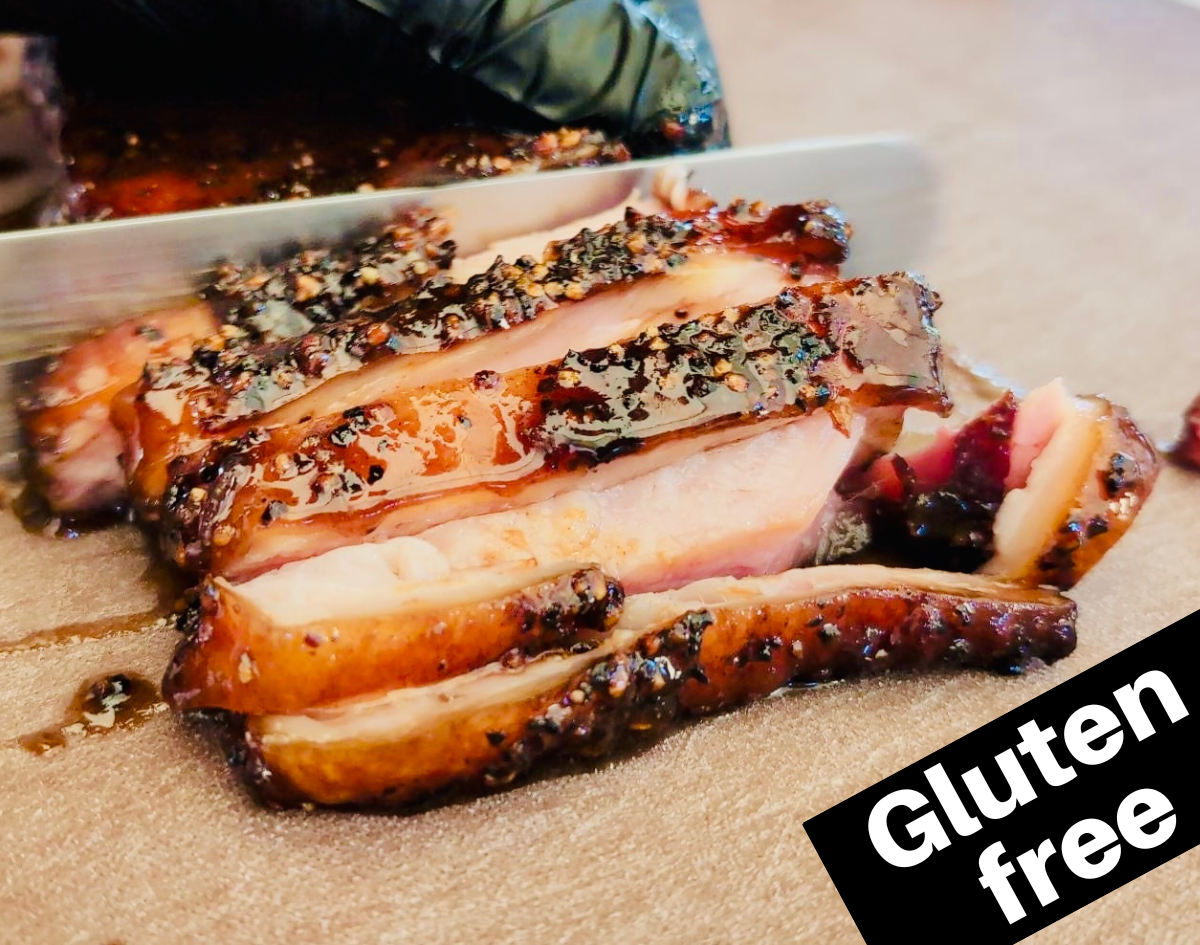 Smoked Pork Belly Brisket with Sticky Sweet Glaze